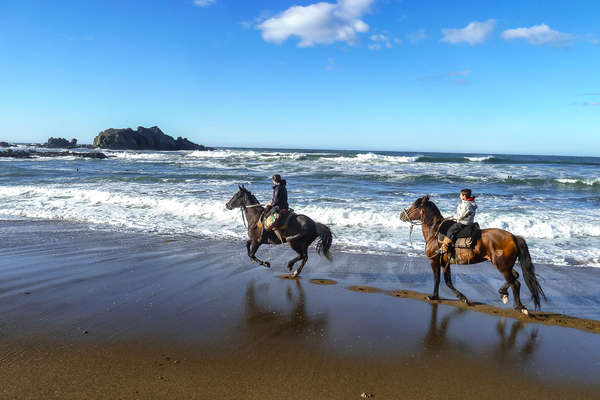 A cheval le long des plages d'Argentine