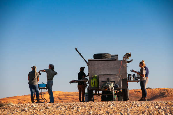 Cavaliers au bivouac dans le Namib