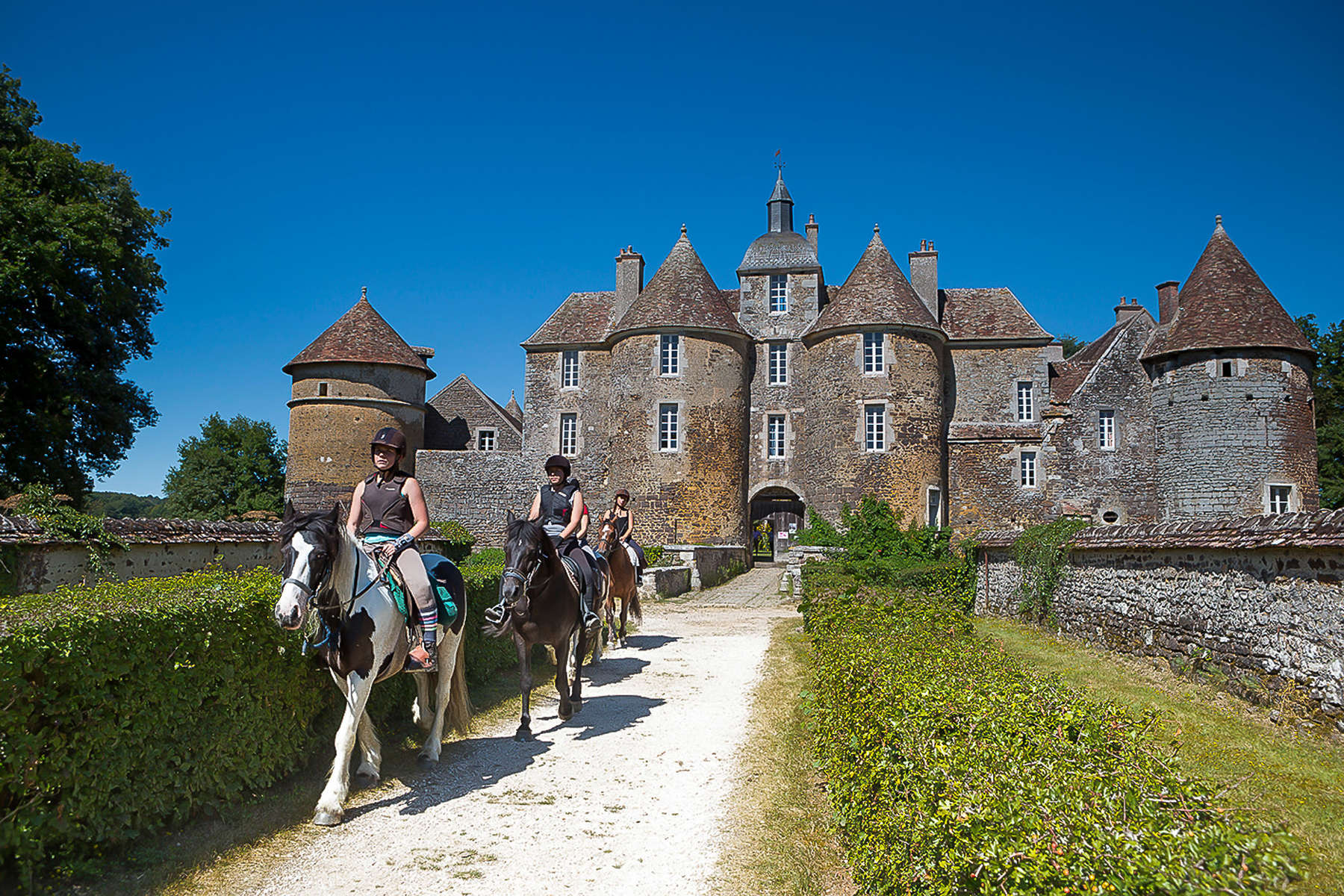 À cheval au château