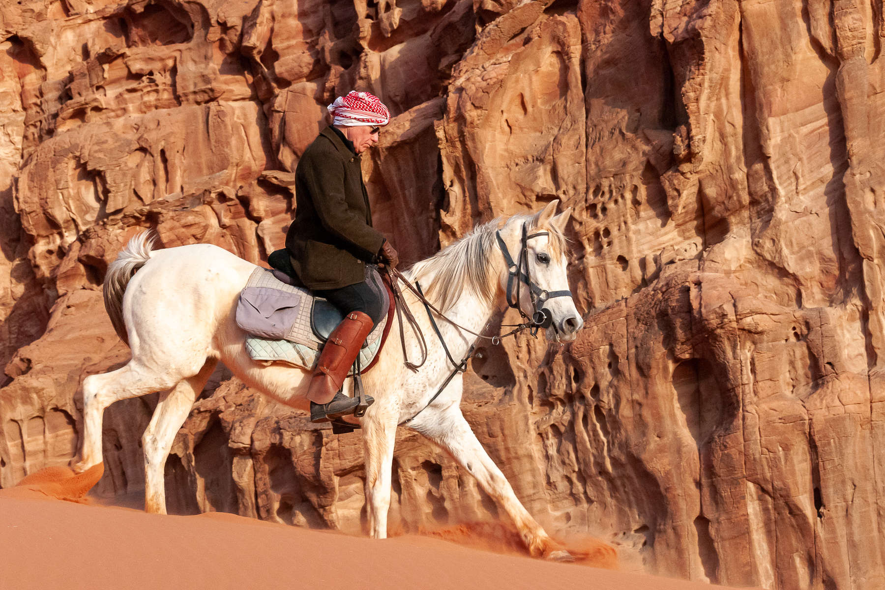 A cheval dans les dunes du Wadi Rum