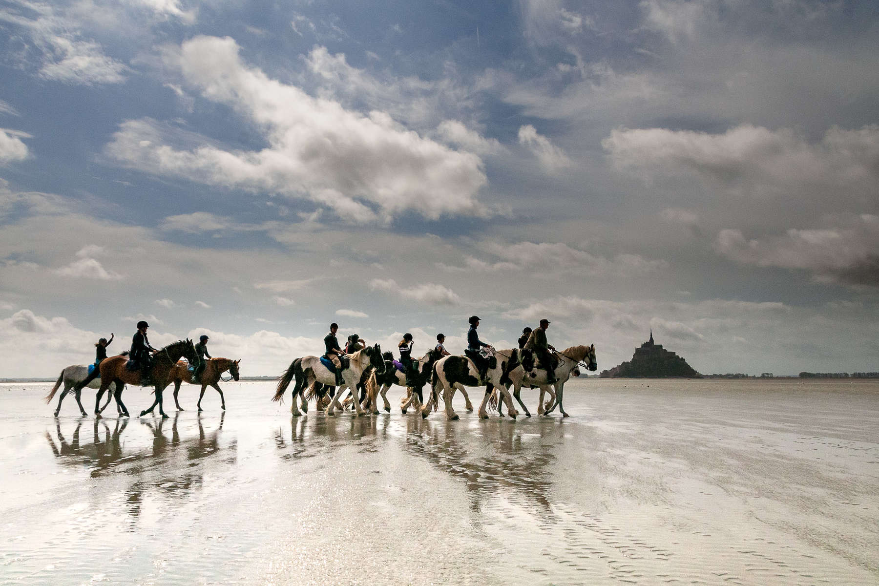 Rando à cheval dans la baie du Mont St Michel