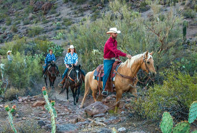 Paysage de l'Arizona à cheval