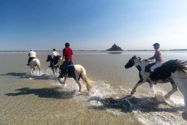 A cheval dans la baie du Mont Saint Michel
