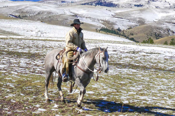 A cheval dans l'hiver du Montana