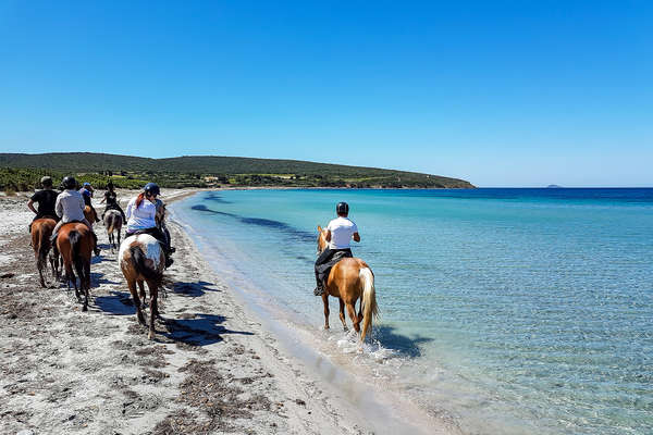 A cheval sur la plage