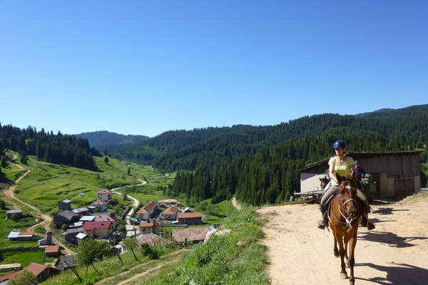 Ballade à cheval dans les forêts Bulgare