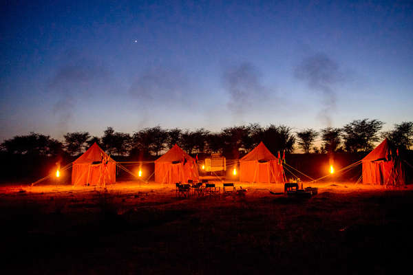 Camp de cavaliers au Rajasthan