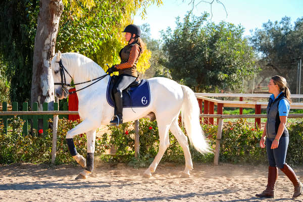 Cavalière en dressage en Espagne