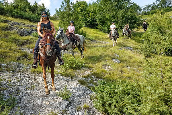 Cavaliers à cheval en Croatie