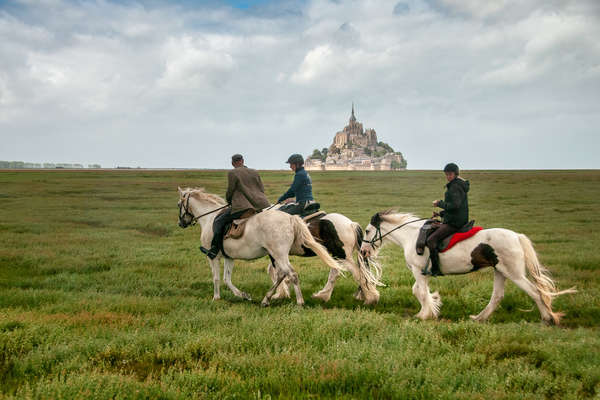 Cavaliers au Mont Saint Michel