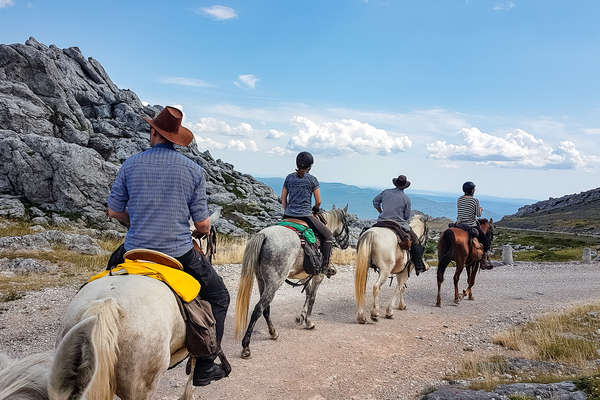 Cavaliers dans le paysage croate