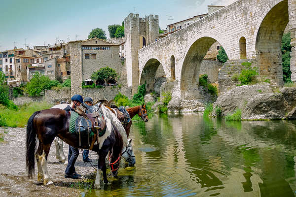 Cavaliers et chevaux en Catalogne
