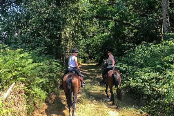 deux cavalières vers l'abbaye de fontevraud