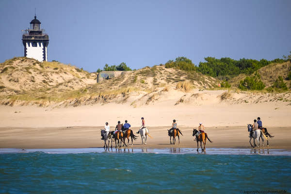 Jeunes cavaliers sur la plage du Médoc