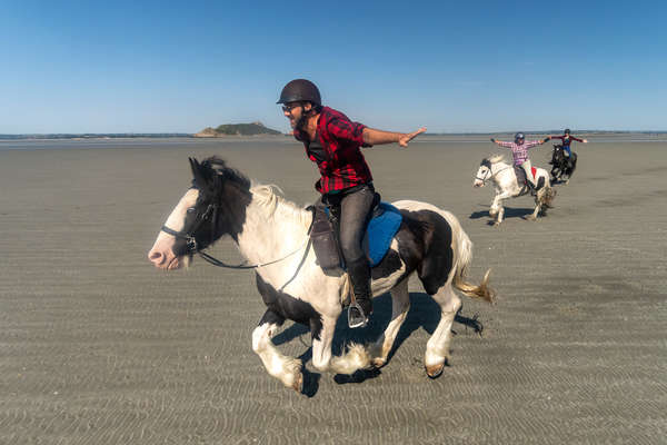 La baie du Mont Saint Michel à cheval