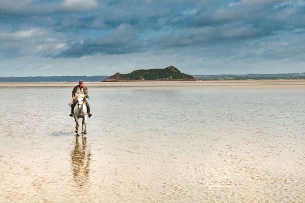 La baie du Mont St Michel à cheval