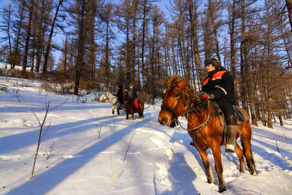 La Russie à cheval l'hiver