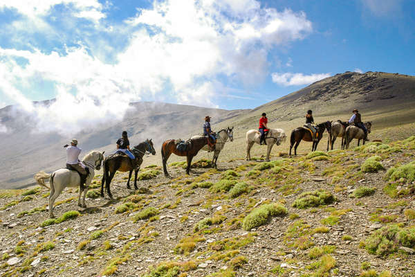 Les montagnes de la Sierra Nevada à cheval