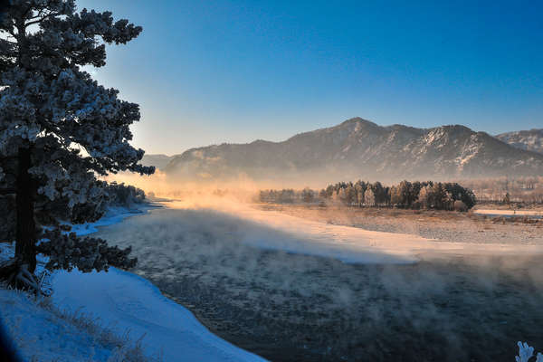 Matin d'hiver à cheval dans l'Altaï