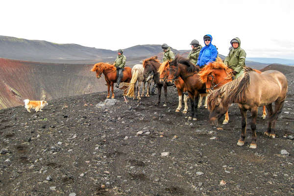 Visite du mont Hekla à cheval